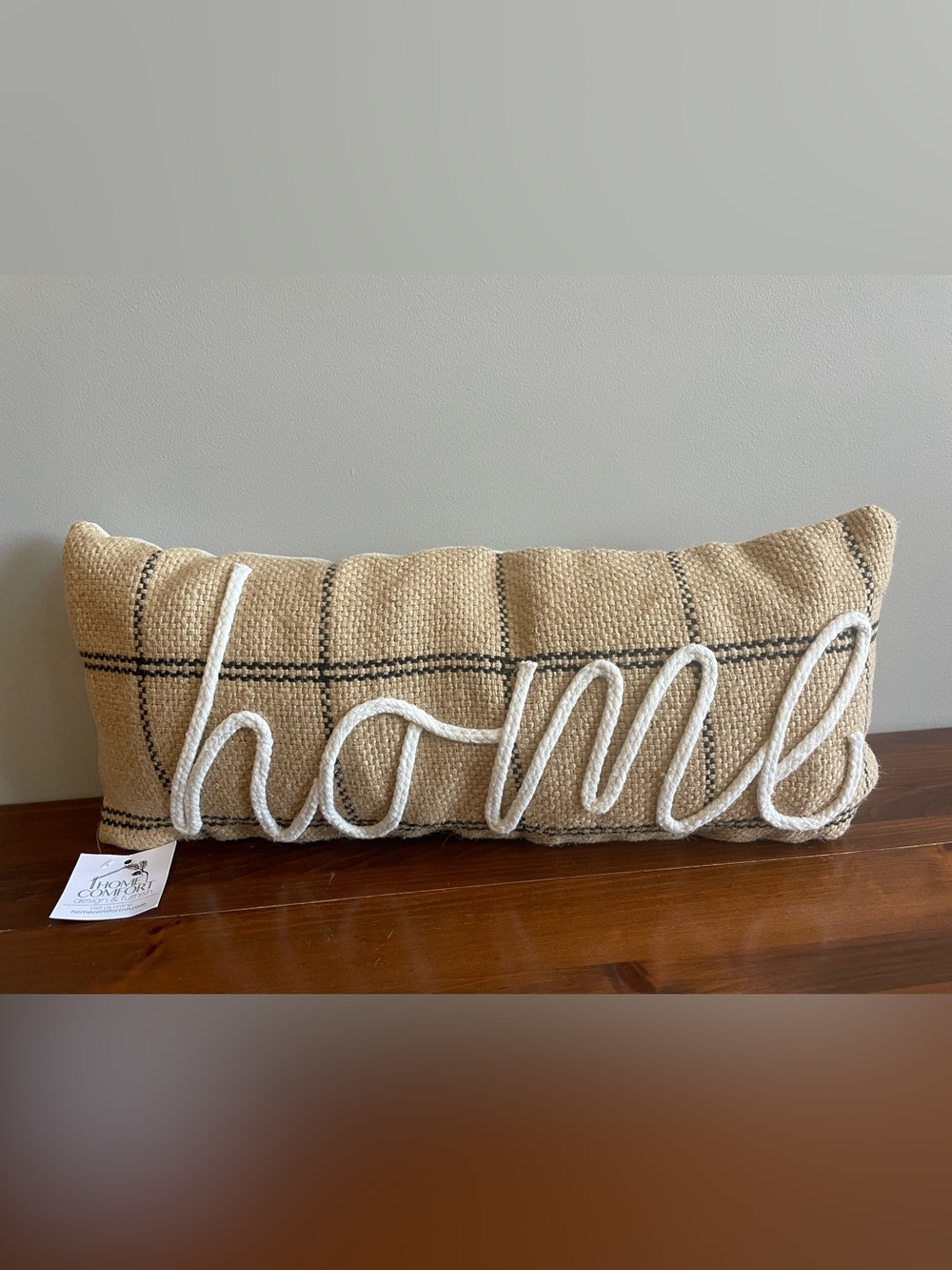 New Home Comfort Jute Throw Pillow